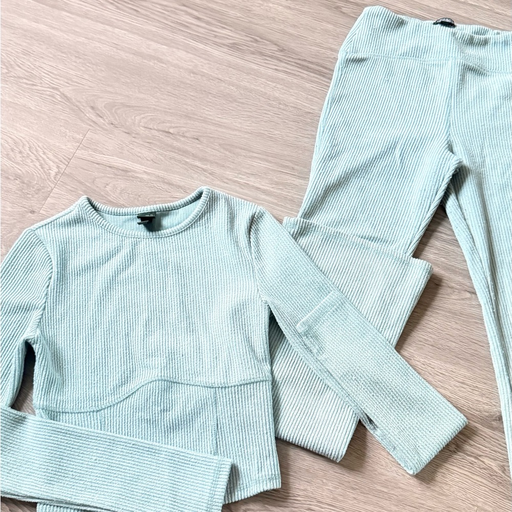 Wild Fable Light Blue Ribbed Bodysuit